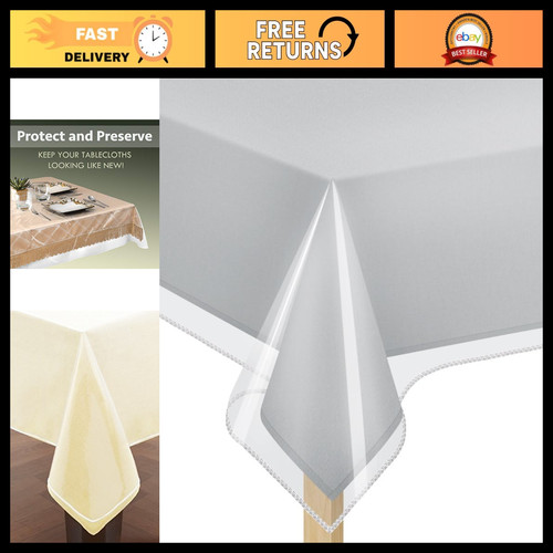 Clear plastic table cover - table,