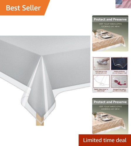 Clear plastic table cover - plastic,