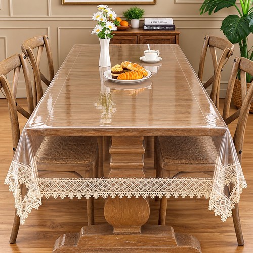 Clear vinyl tablecloth - clear,