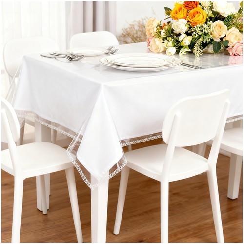Clear plastic table cover - plastic,